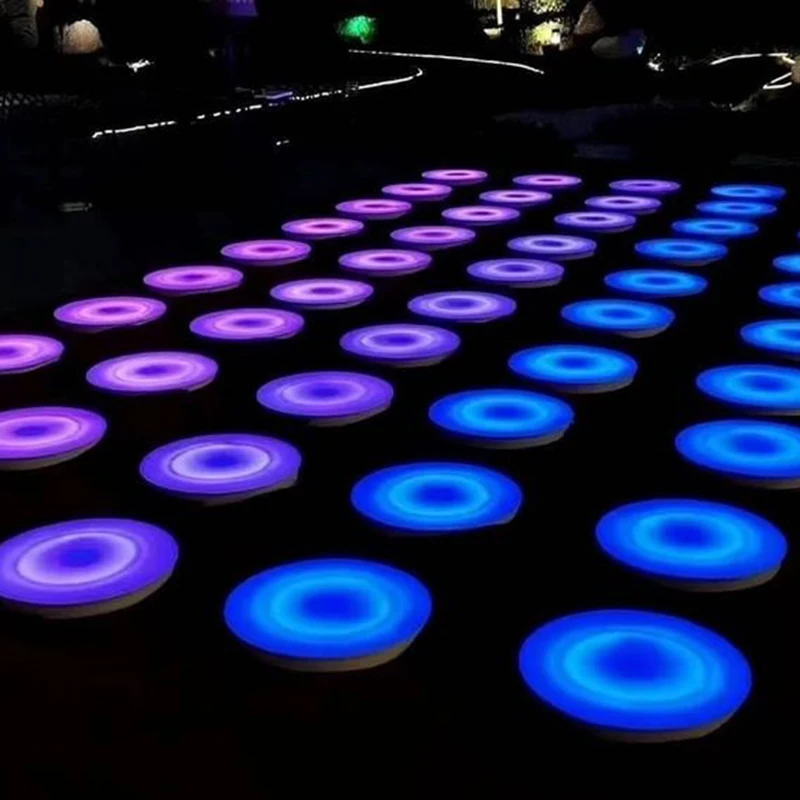 Wedding disco panels pressure sensitive light up round dance floor with music