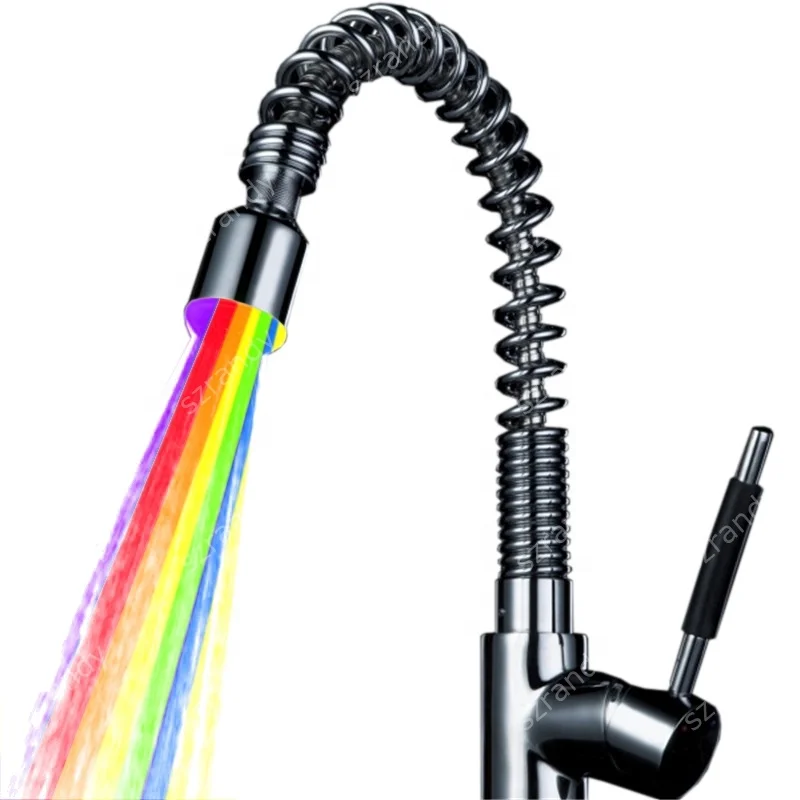 Single Red Color Water Glow LED waterfall bathtub faucet