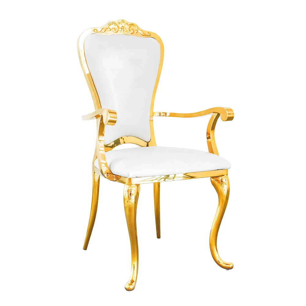 Wholesale Gold Hotel Banquet Hall Dining Arm Chair Event