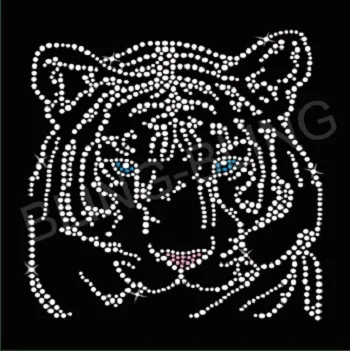 Rhinestone Designs Low Minimum Iron on Tiger Motif Design Bling Iron on Transfers for Clothes