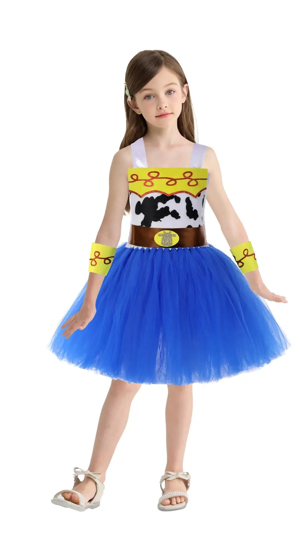 Vintage Cowgirl Dress Children with Bandana Cowboy Hat Easter Birthday Party Dress Up Clothing Cowgirl Costume for Girls 1-10Y