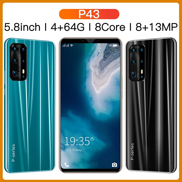  Лидер продаж мобильные телефоны P43 4 Гб + 64 8 Мп 13 МП 5 дюйма 4G по низкой цене самые дешевые смартфоны разблокированный сотовый