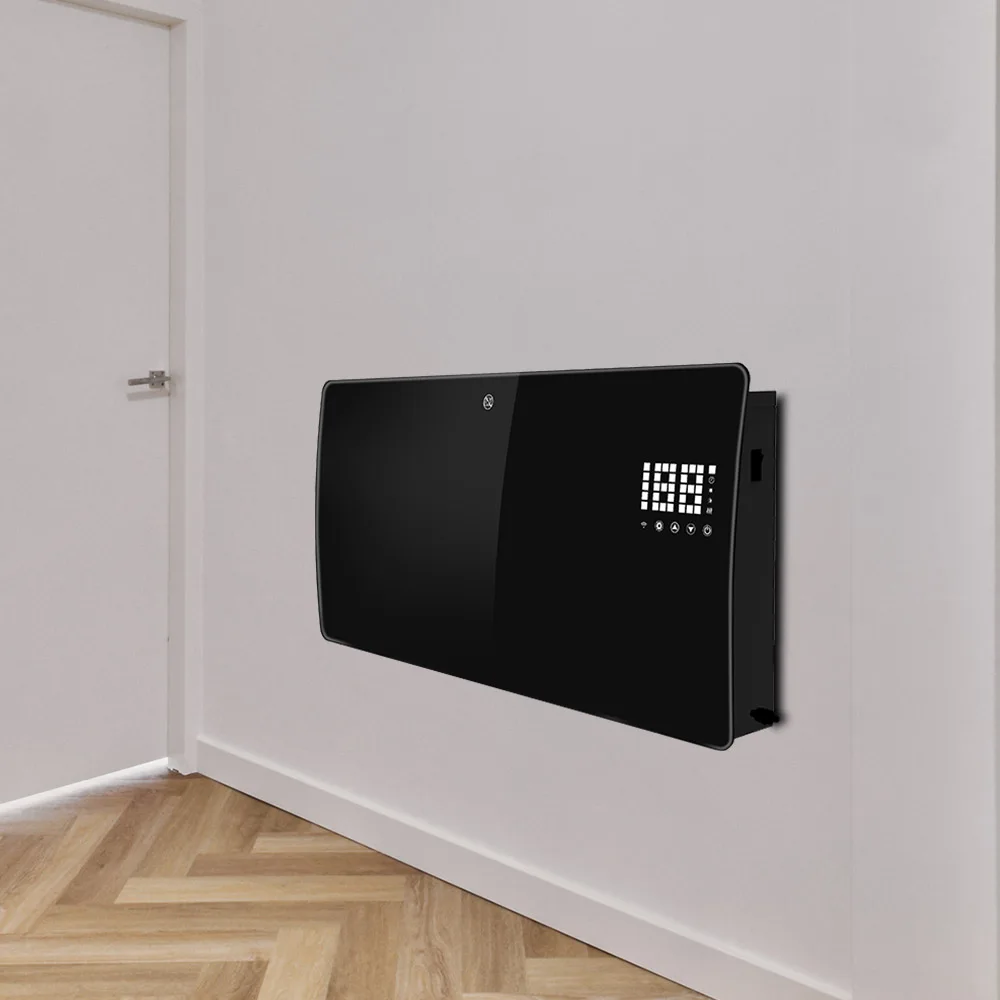 2000W Floor Standing  or Wall Mounted LED Display Office Home House Room Electric Convector Heater Glass Panel Heater