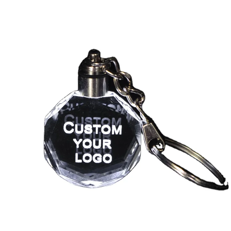 Высокое Качество K9 исламский изготовленный на заказ резной стеклянный брелок светодиодная мигающая семейная фоторамка сувенирный подарок на заказ резная кристаллическая цепь