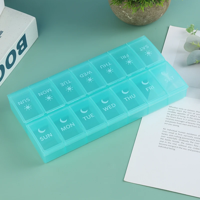 Pill Organizer 2 Times a Day Large 7 Day Vitamin Organizer AM PM/Weekly Daily Medicine Box Cases for Pills Fish Oil Supplements