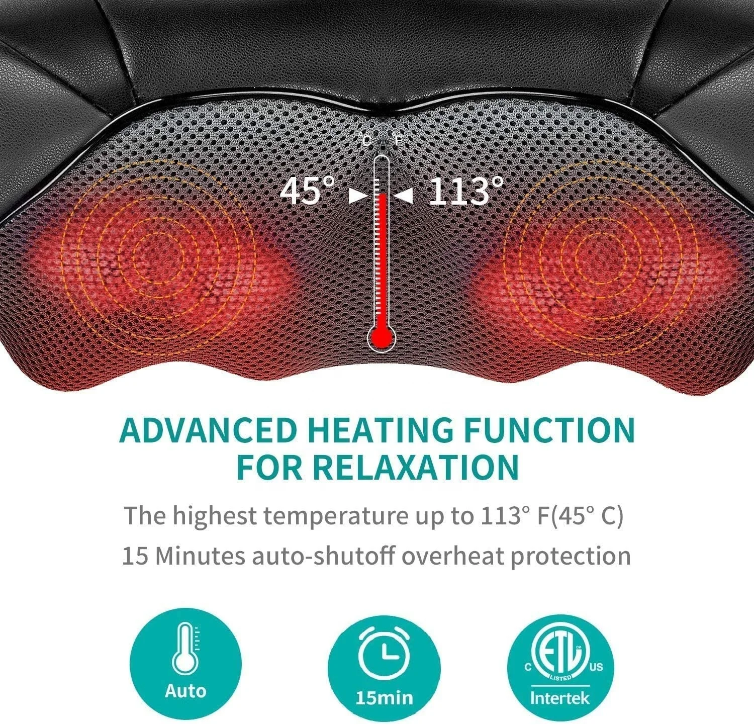 Electric shiatsu smart neck massager with heat collar machine adjustable back and neck kneading shoulder