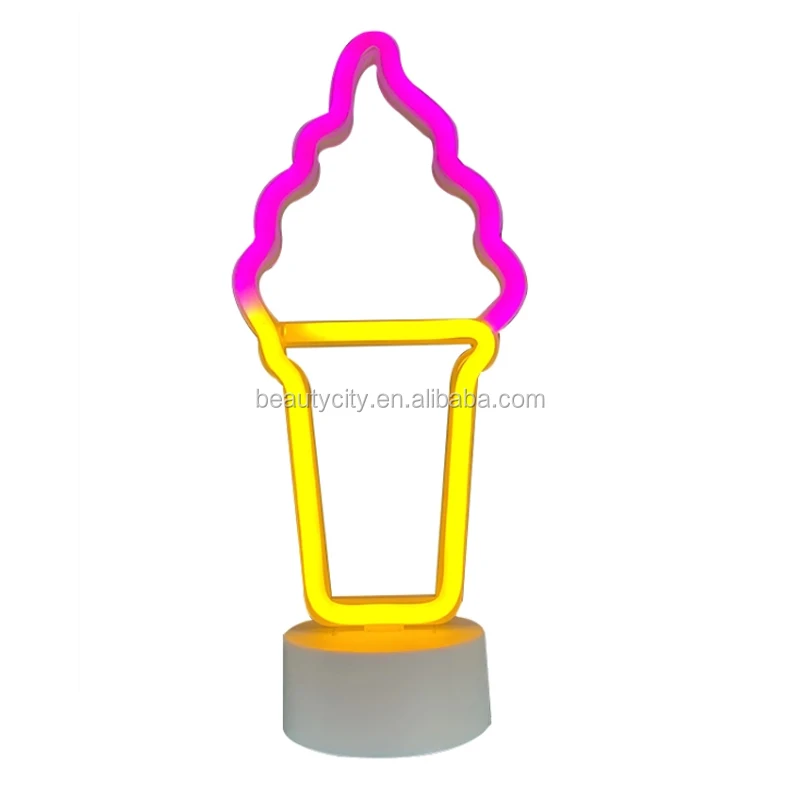 Custom Outdoor Wall Light Ice Cream Shape Led Neon Lights Night Lamp For Home Club Room Wedding Decoration Neon Sign