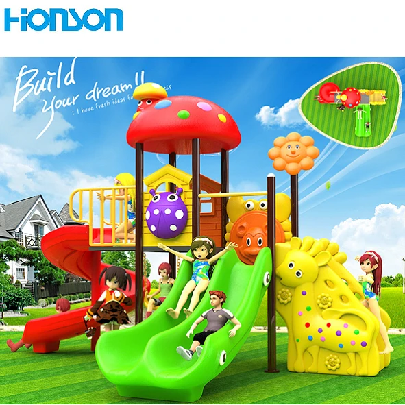 Cheap Daycare Playground Plastic Slides Play and Exercise Outdoor School Games for Kids