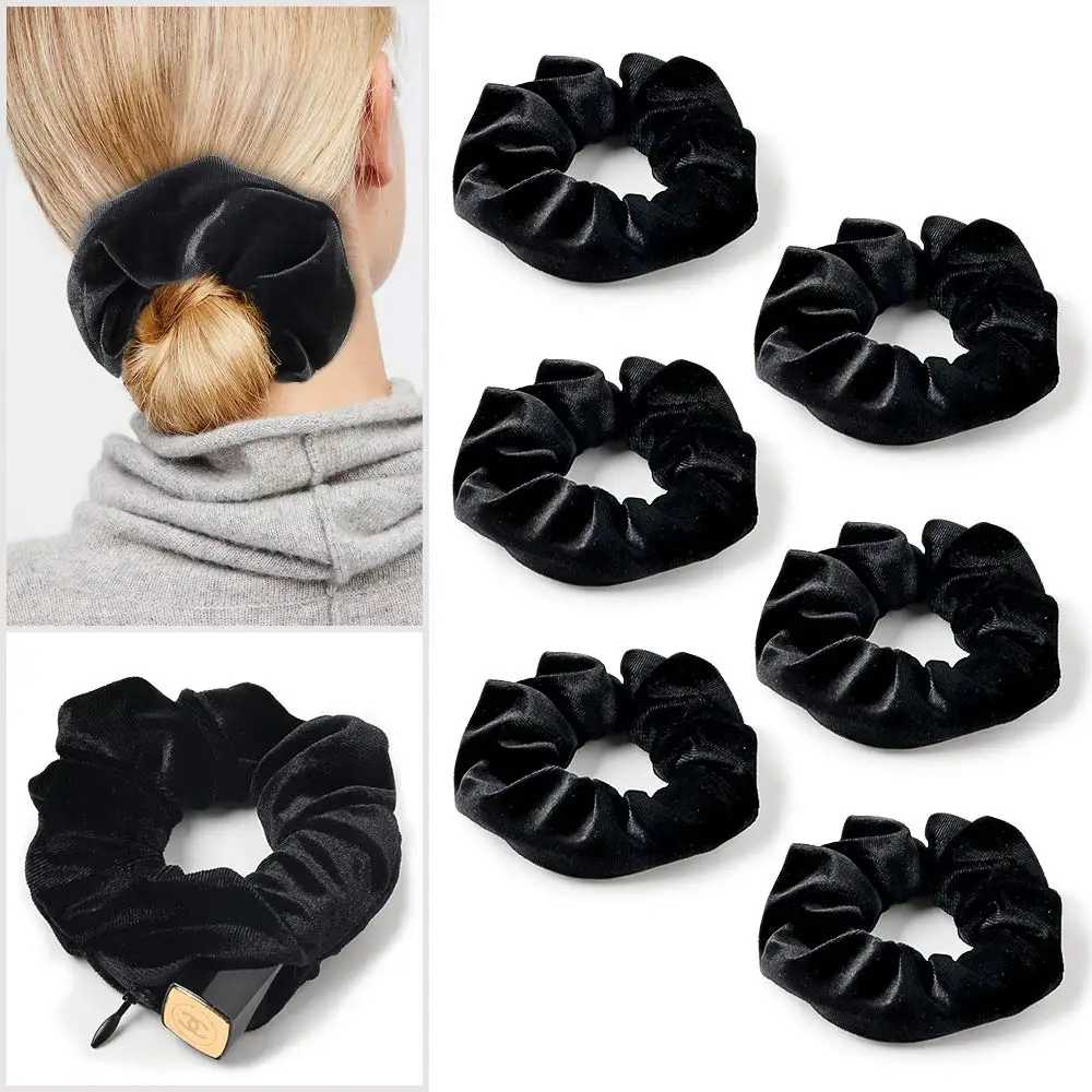 Multifunction Velvet Pocket Scrunchie with Zipper Pocket Hairbands Women Girls Elastic Hair