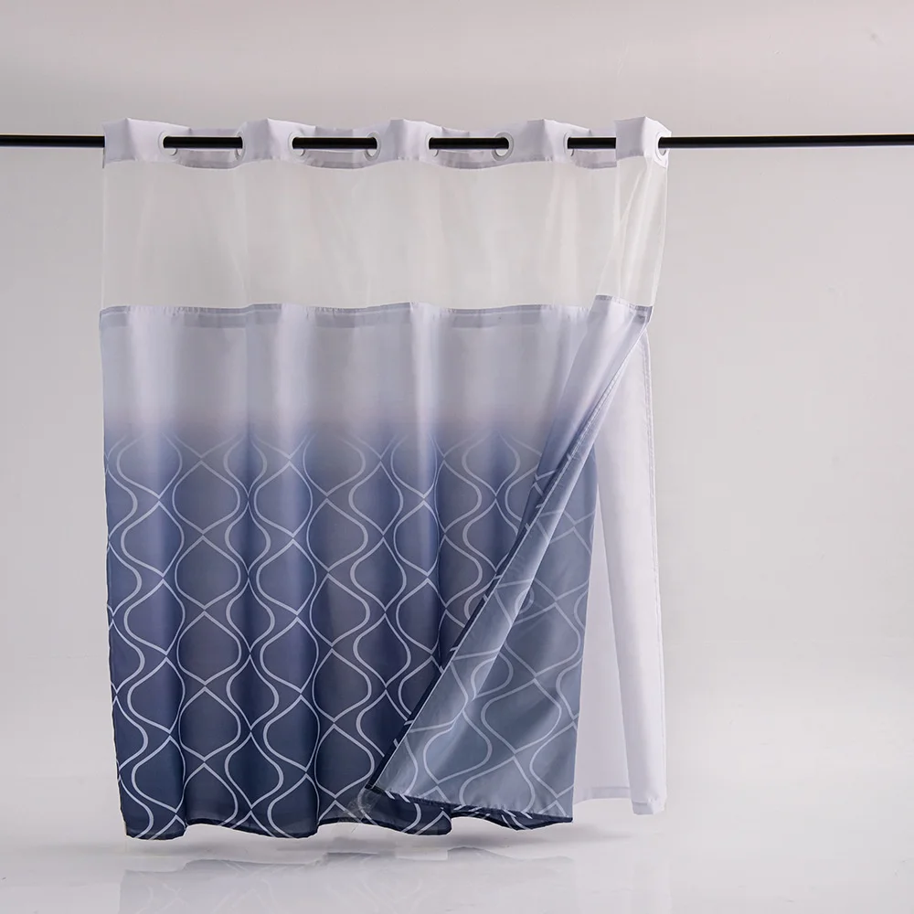 Bindi Double Printed Shower Curtain Waterproof And Mildew Resistant Dry And Wet Opening Large Snap Partition Curtains