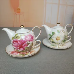 Porcelain Floral Teapot and Teacup For One