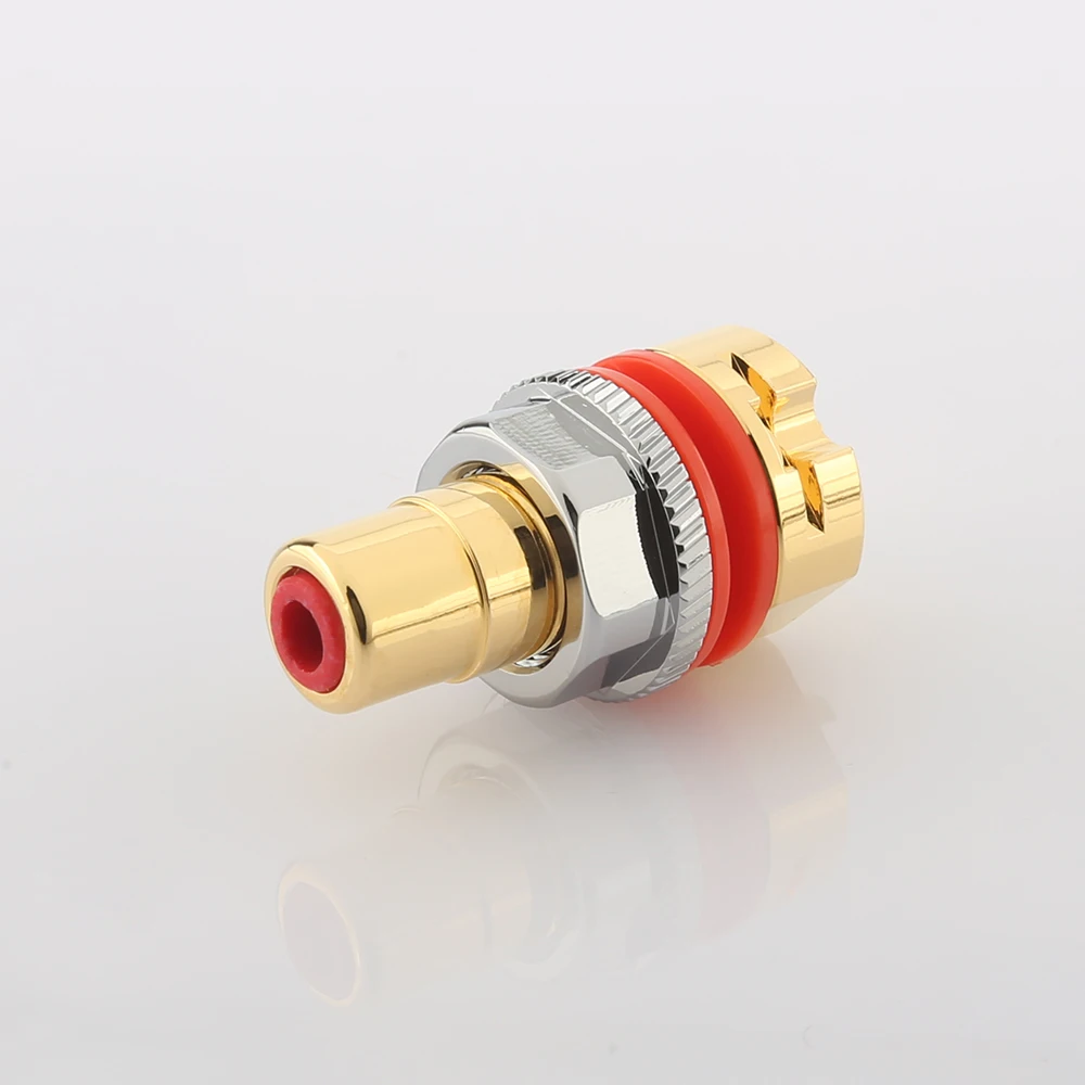 High Quality Viborg RC101 Pure Copper 24K Gold Plated Rhodium Plated RCA Socket Solder RCA Female Socket Hifi