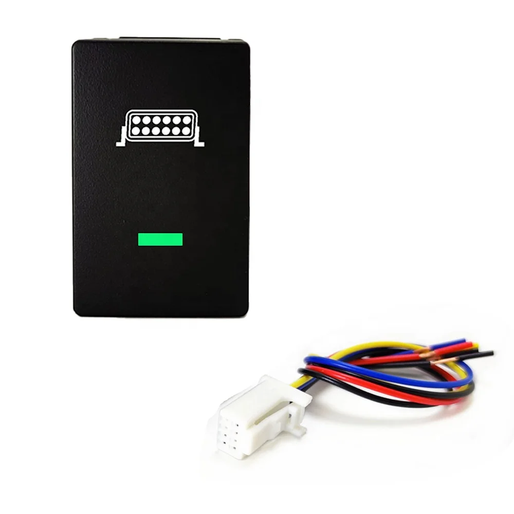 Electric control 5 wires harness engrave logo Car DRL LED push button led light bar switch for Honda Civic Accord CRV dash board