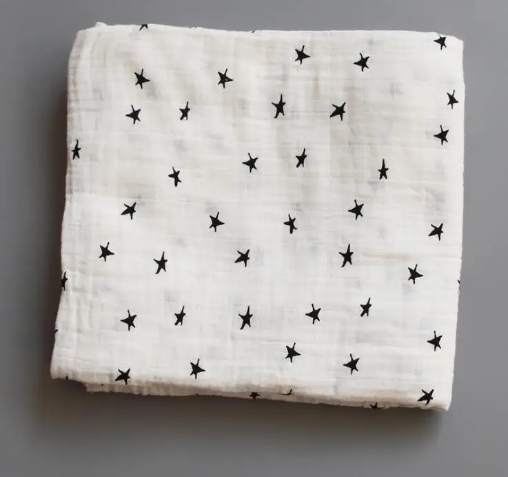 Custom printed cheap muslin baby swaddle wrap set blanket