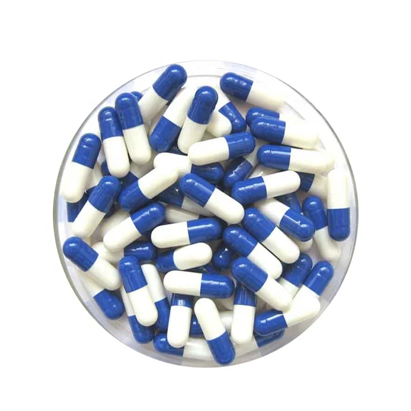  blue white pharmaceutical size 0 empty capsules royal