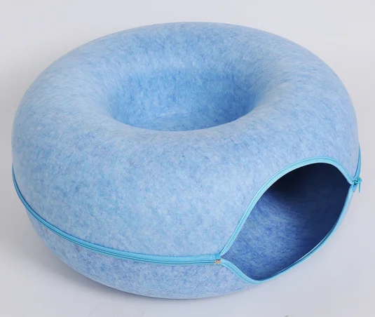Round Cat Cave Donut Cat Hole Play Interior Cat Hideout Peekaboo Oversized Cave