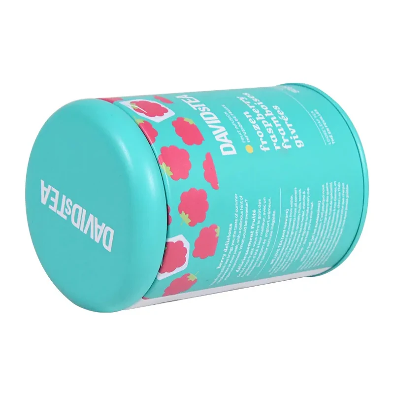 Factory Custom LOGO Print Small Jar Combination Tea Container Round Cylindrical Metal Box Coffee Tea Tins Cans Packaging For Tea