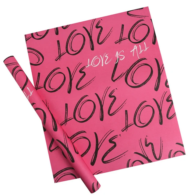LOVE rose bouquet wrap paper packaging Valentines day gift florist thick fresh flower wrapping paper