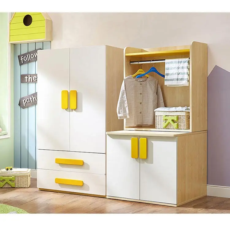 Hot sale high quality modern style simple design storage wooden children wardrobe for bedroom