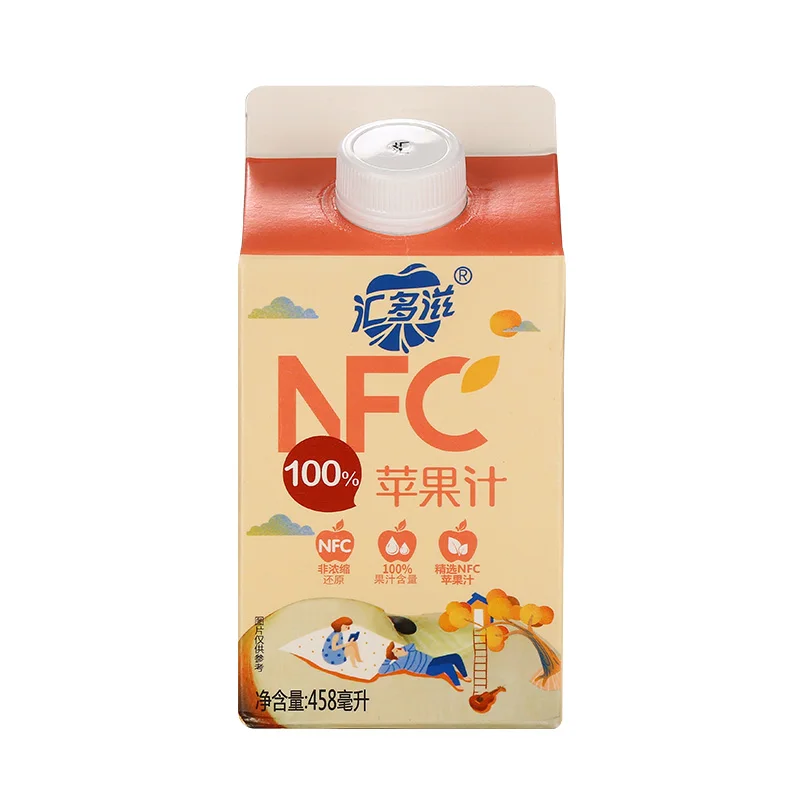 Supermarket Supplier 100% NFC Apple Fruit Juice 458ML More Healthy 0 Flavor 0 Color OEM Beverage