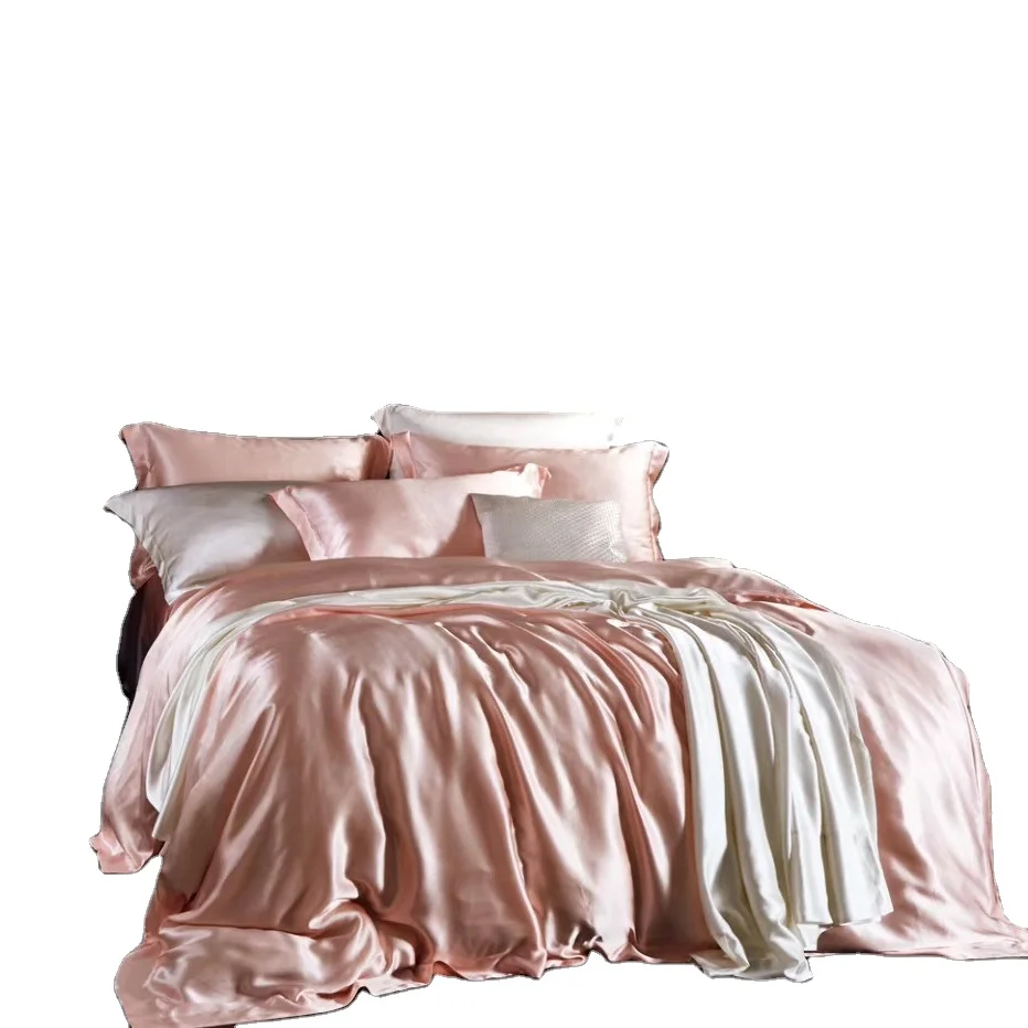 Custom wholesale Eco-Friendly 100% Pure Mulberry Silk Duvet Cover Comforter silk bedding set luxury