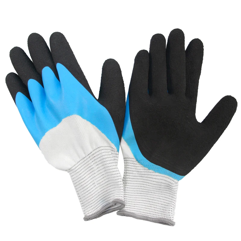 Wholesale latex Foam Nitrile Coated waterproof Sarung Tangan safety Gloves