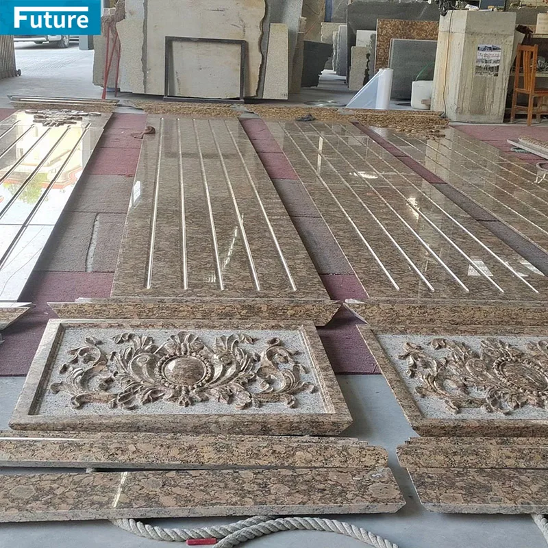 Natural Customize Thin Polished Honed Flamed Gold Granite Slabs For Kitchen Countertops Exterior Wall Panel Decoration Staircase