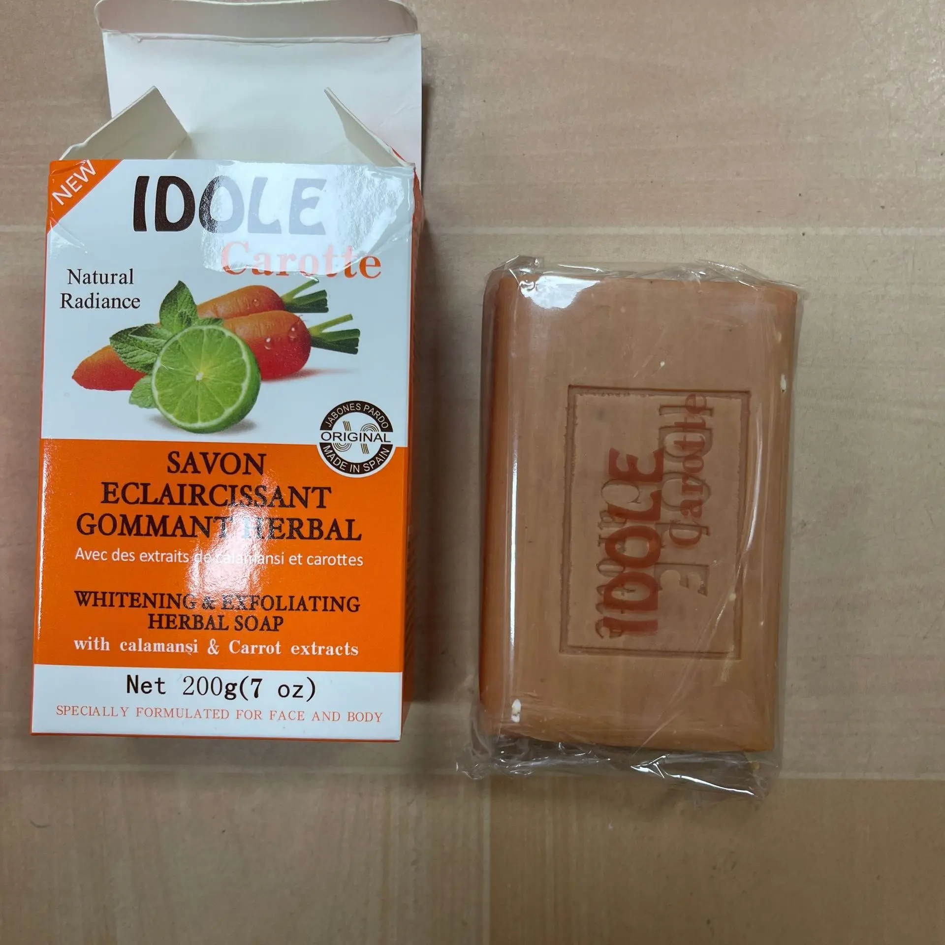 Wholesale Original Idole Brand 200g Idole Papaya Soap for Bath Fresh Body Skin Whitening Facial Soap Papaya Savon face soap bar