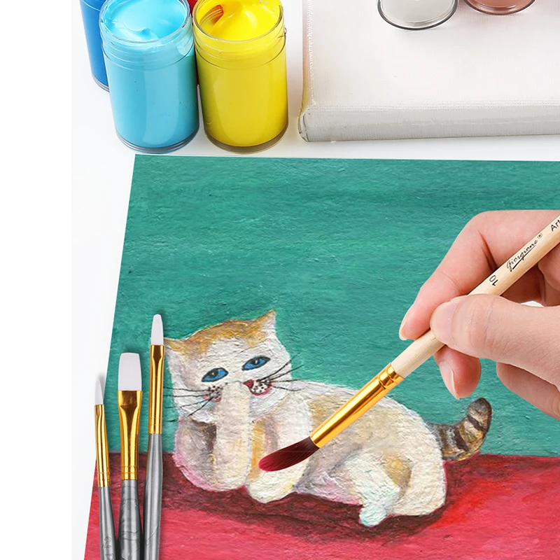 High Quality 25ml Plastic Bottle Acrylic Leather Paint for Canvas 24 Colors Acrylic Paint Kit With Free Nylon Hair Paintbrushes