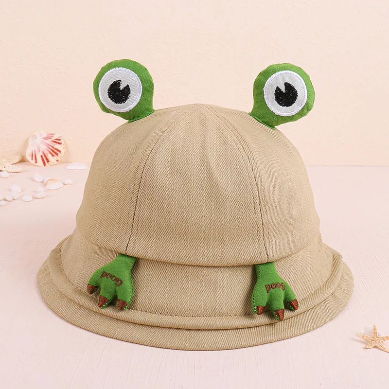 High Quality Spring And Summer Cute Frog Fashion Cotton Fisherman Hat Cartoon Animal Kids Sunscreen Bucket Hats & Caps