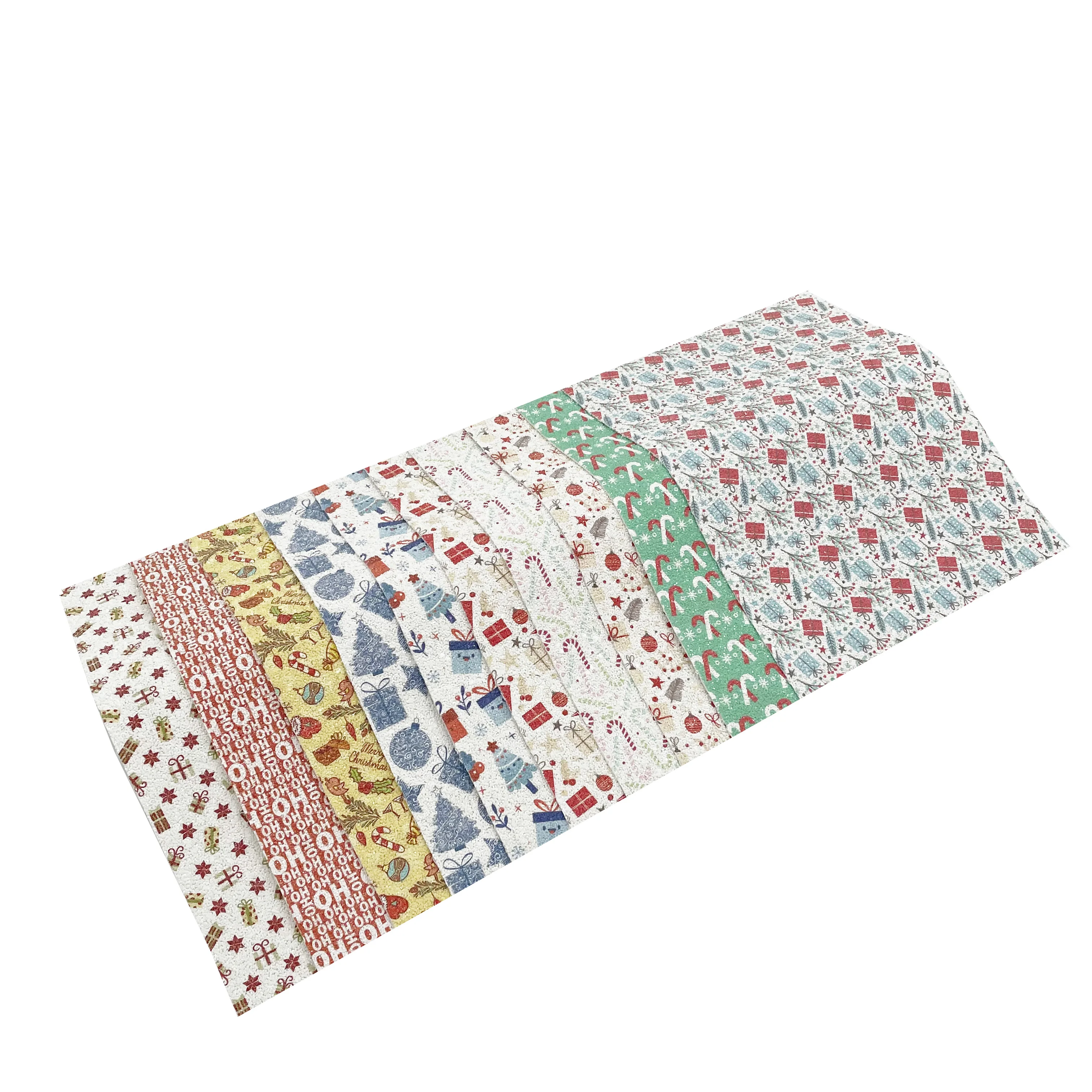 
Hot sale colorful woven cute pattern shiny handmade artificial leather fabric film leather 