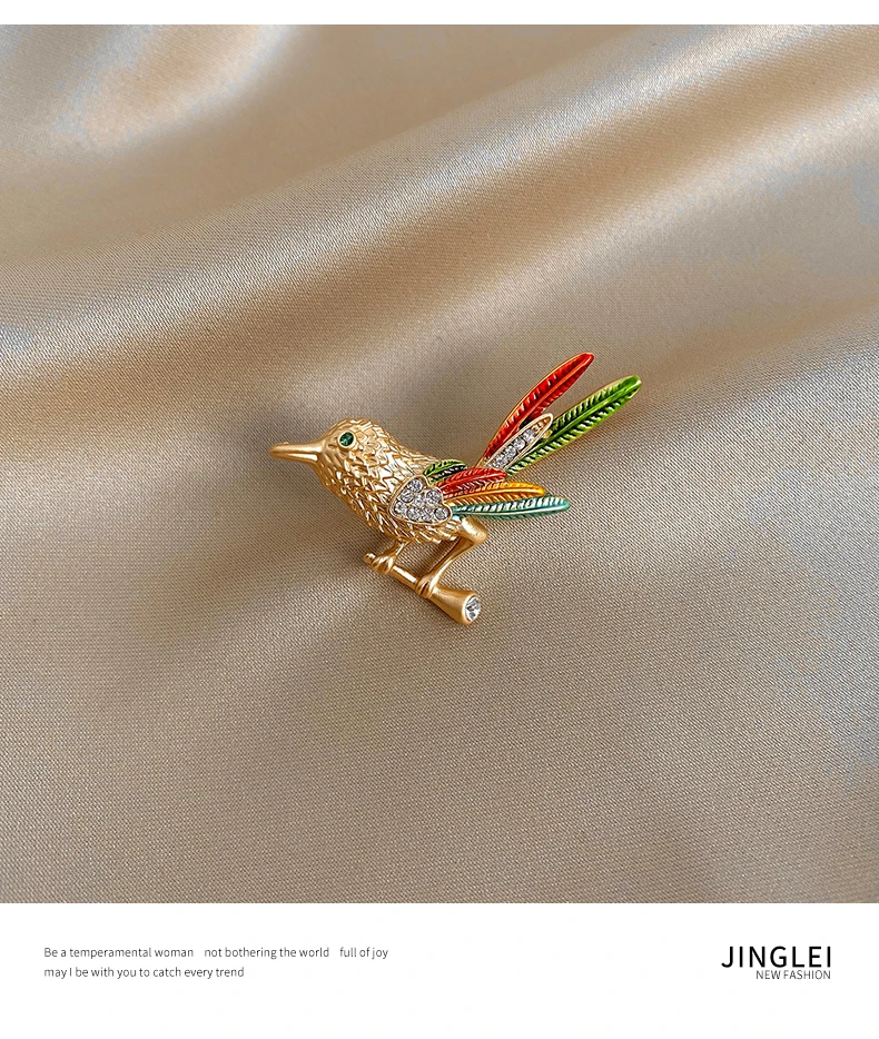 
Wholesale 2021 Fashion Colorful Bird Brooch Pin Trendy Designer Birds Animal Brooch Pins For Women Brooches Jewelry 