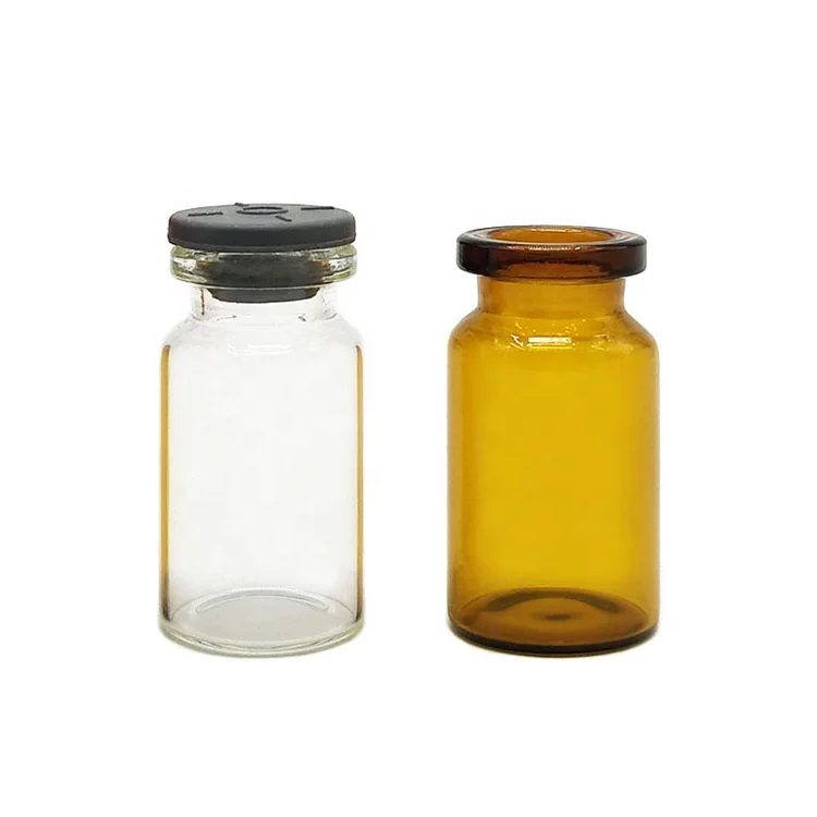 Mini Empty Small Pharmaceutical Bottle Vial 1ml 2ml 3ml 5ml 10ml Amber Glass Vials