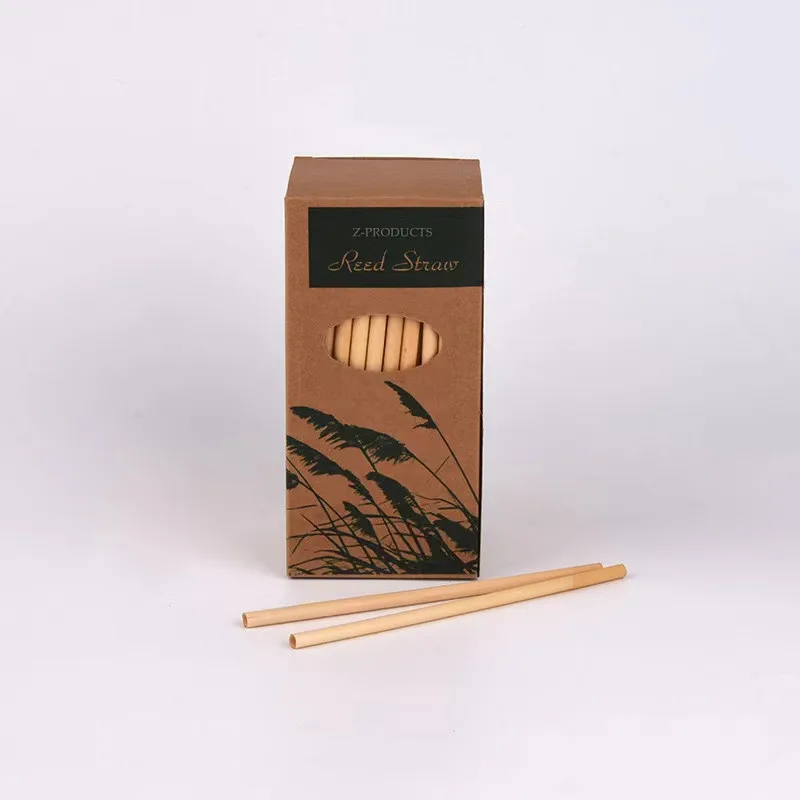 Оптовая продажа, Пользовательский логотип, натуральные экологически чистые биоразлагаемые многоразовые соломинки для напитков, соломинки для ресторана