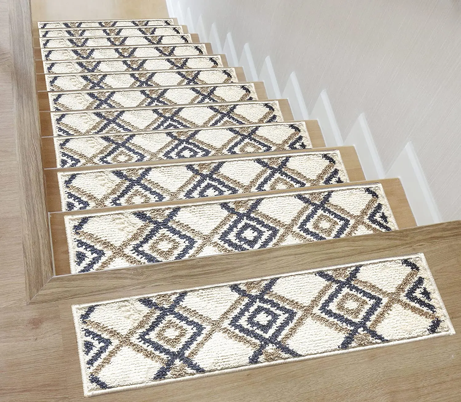 Stair Treads for Wooden Steps Set of 13 Indoor Carpet Stair Treads Boho Chic Design Staircase Step Treads muslim floor mat