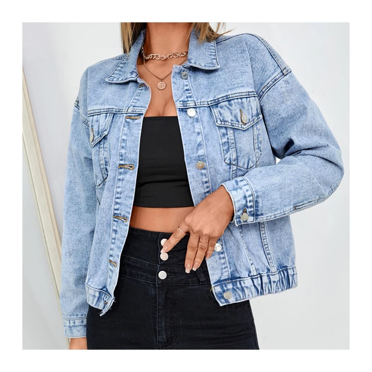 2022 hot sale low price women hip hop denim jacket wholesale price denim jacket women plus size