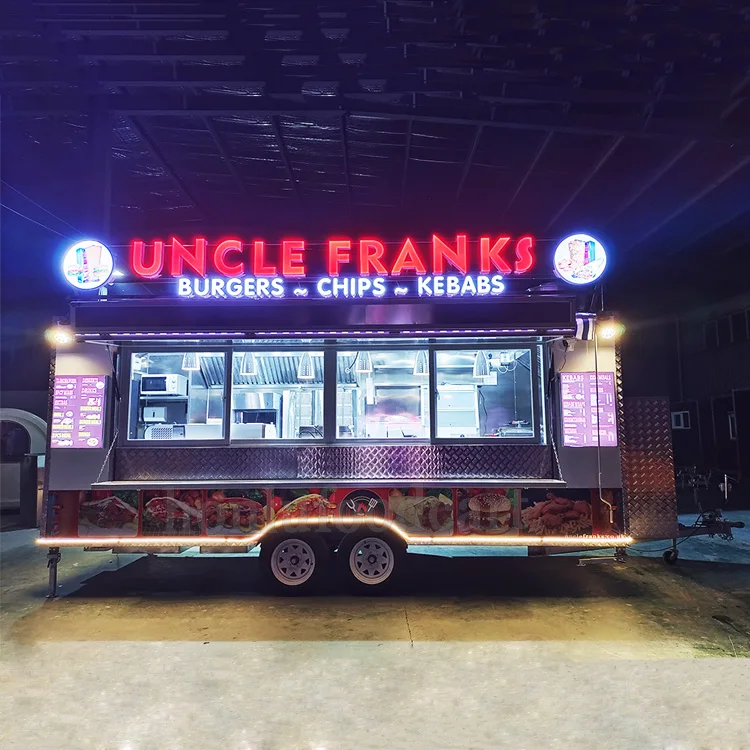 Kebabs Food Trailer Drivable Food Truck with Full Kitchen Mobile Food Carts for Sale