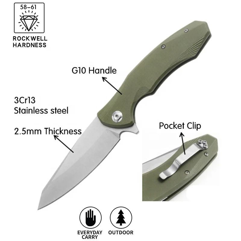 PN-5951 высококачественное лезвие из нержавеющей стали G10 Ручка для выживания на природе Тактический Кемпинг складной карманный нож