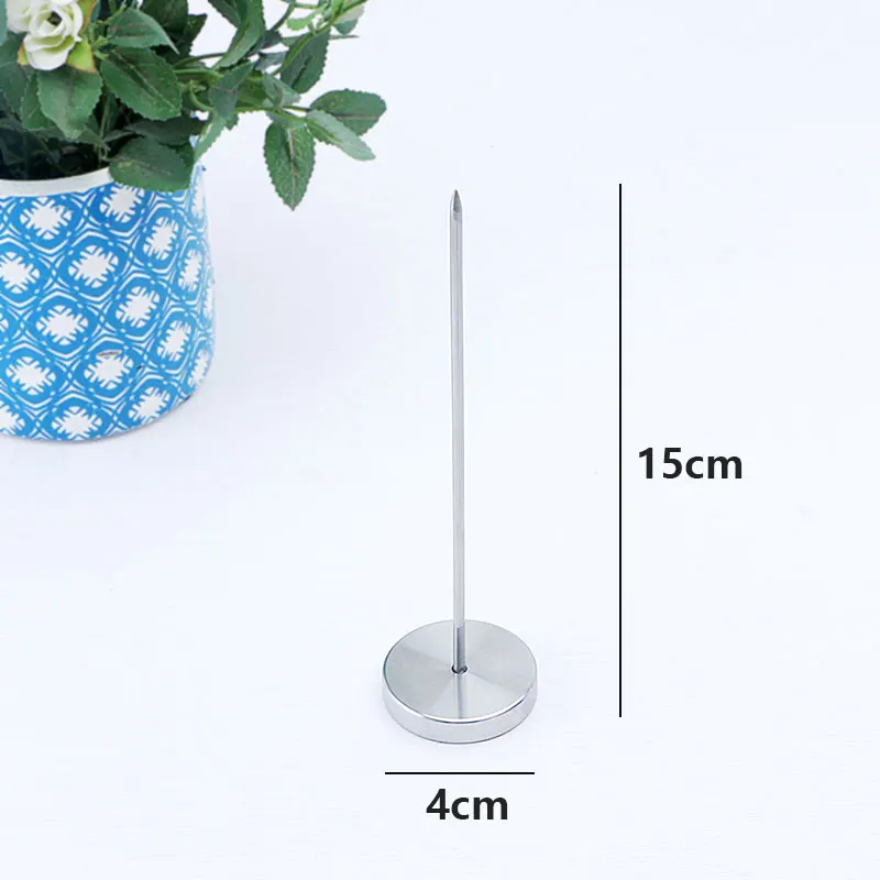 Factory direct sale Restaurant Office Kitchen use Desk Straight Rod Bill Fork Memo Holder Round Base Bill Spike