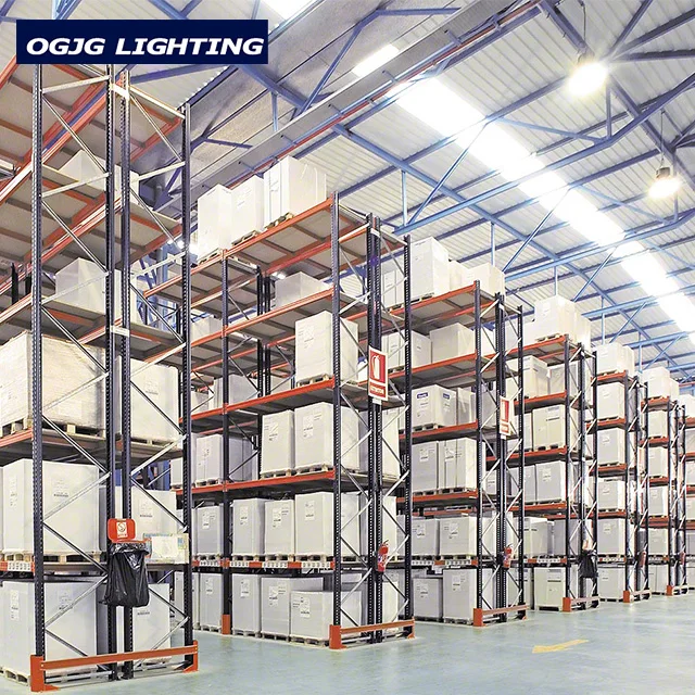 120lm/w 100w 150w 200w Industrial warehouse highbay lighting fixture anti-glare linear LED high bay light for factory