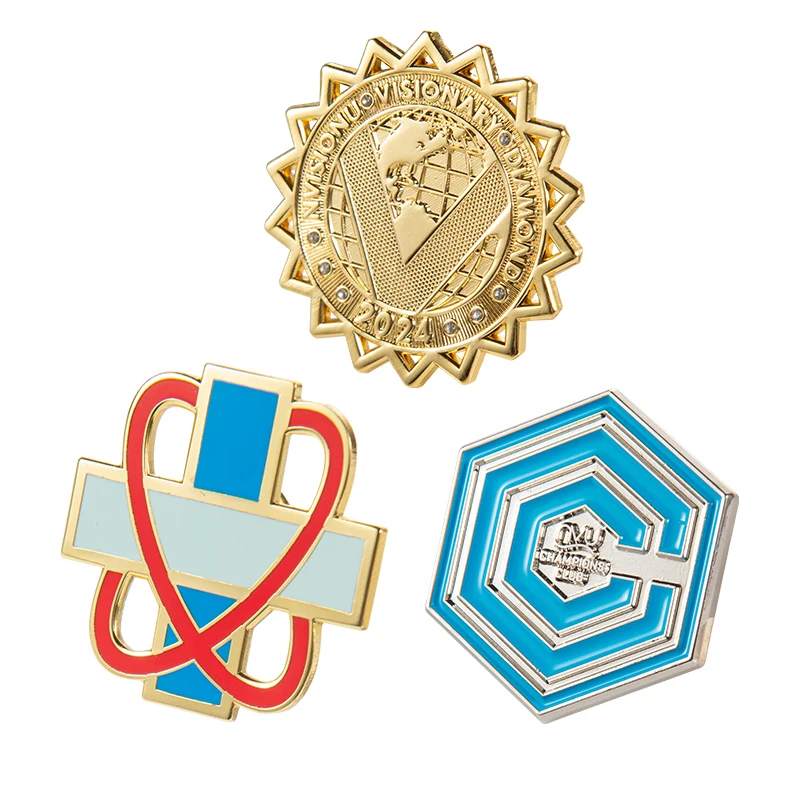 Wholesale Free Design Customized Corporate Pins Soft Hard Enamel Colored Smooth Metal Logo Badges Brooch Pin For Caps