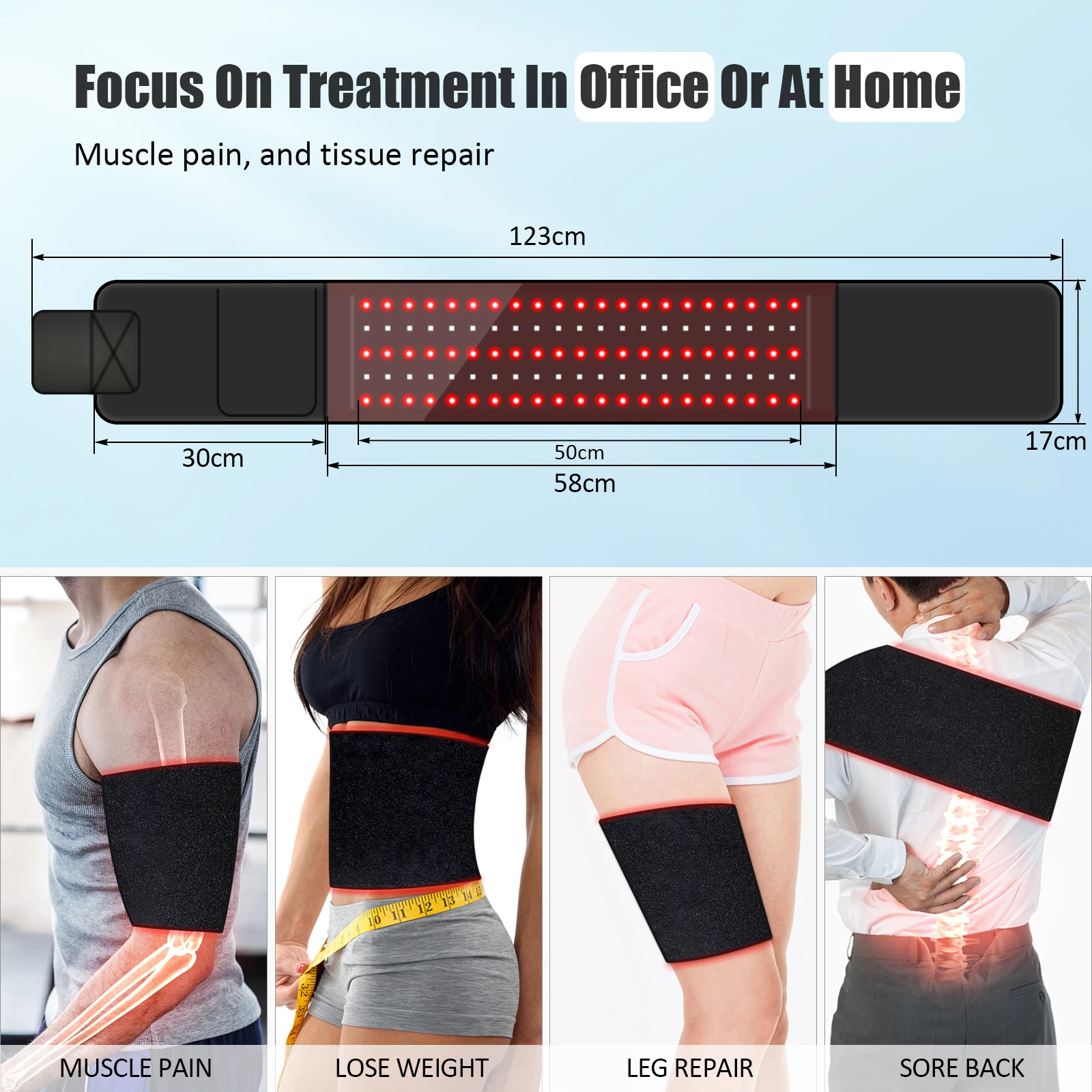Ideatherapy Pain Relief Waist Arm Near Infrared Leg 660Nm 850Nm Red Infrared Light Therapy Belt