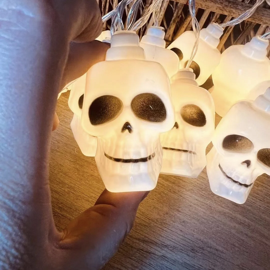 High Quality  1 2 3 m  5  10  20 LED  Halloween Decoration  Ghost Skull Bike Lights