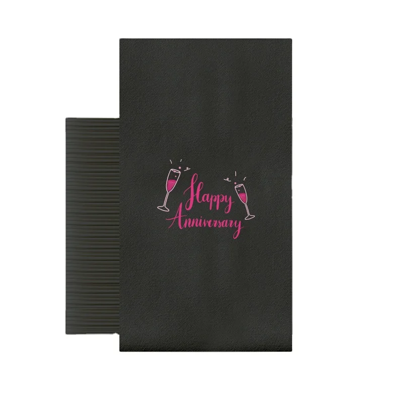 Customize Logo Printing Cutlery Disposable Christmas Wedding 1/8 Fold Airlaid Paper Napkins