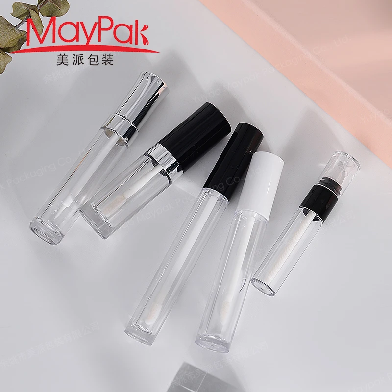 2021Hot new design 5ml lipgloss tubes custom wholesale empty clear cylinder  lip gloss tubes container