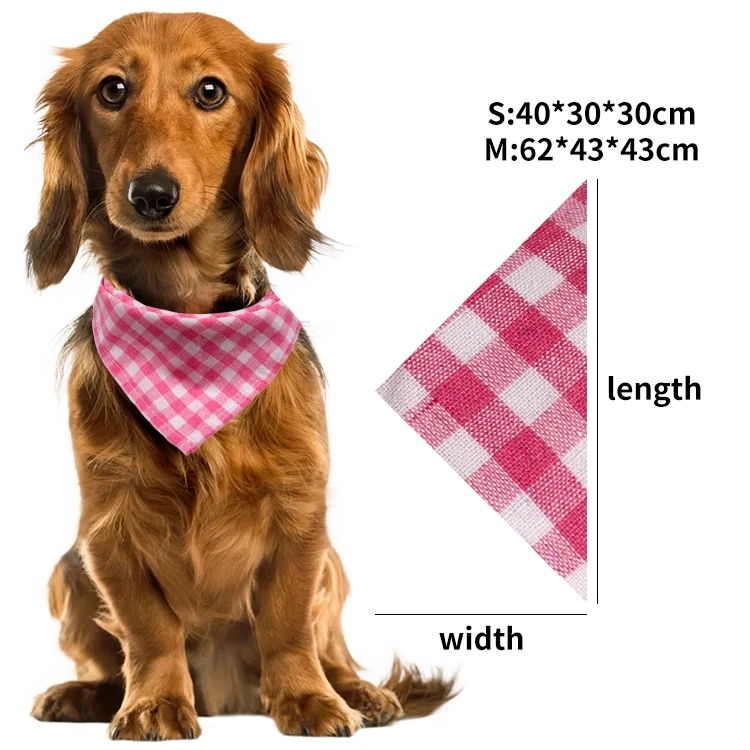Amazon custom soft comfortable Classic Personalized pet head scarf cotton decorate breathable pet saliva towel triangle Bandanas