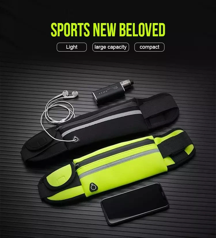 Outdoor Neoprene Elastic Cycling Phone Pouch Sport Fanny Pack Men Women Running Belt Waist Bag With Water Bottle Holder