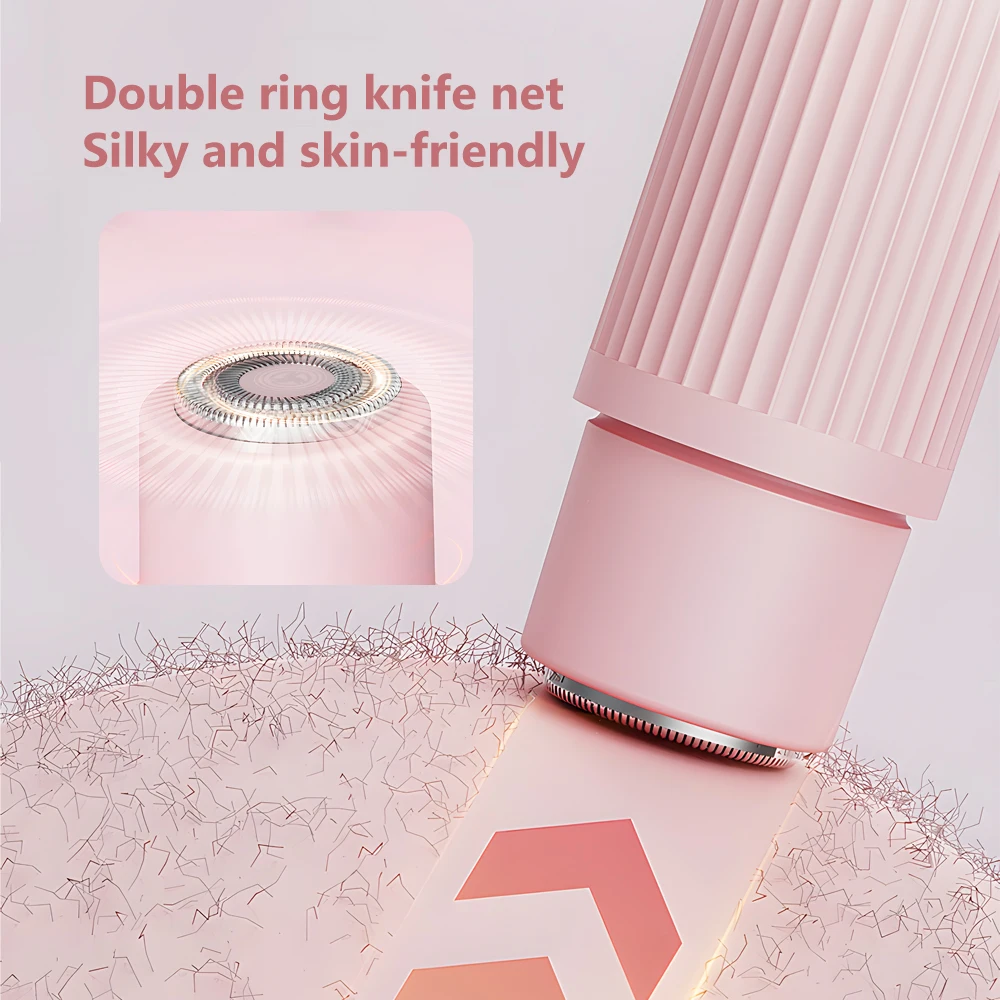 2 in 1 Waterproof Double Headed Rechargeable Women Hair Shaver Painless Lady Epilator For Pubic Face Underarm Legs