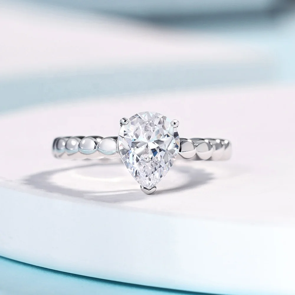 Square Cz Zircon Bling Diamond Water Drop Luxury 925 Colourful Sterling Silver Ring Engagement Wedding Rings Jewelry Women