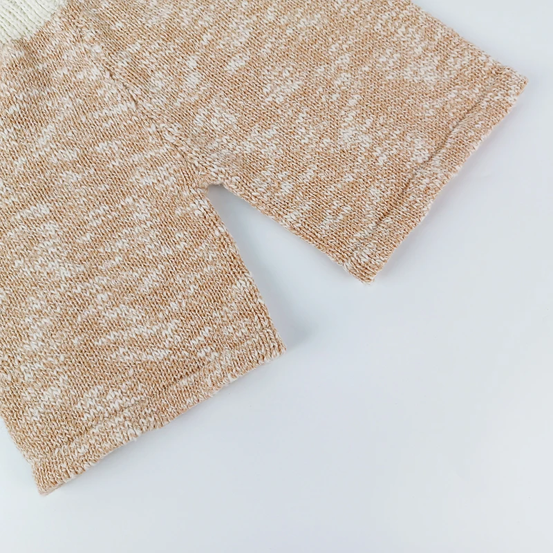 Paleo Baby Knitted Shorts Two Tone Color Custom Adjustable Strap Kids Pants Cotton New Born Baby Knit Shorts Pants